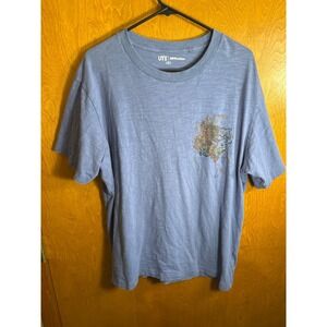Uniqlo UT MFA Boston Graphic T Shirt Men's XL Blue Japanese Art Print Tee